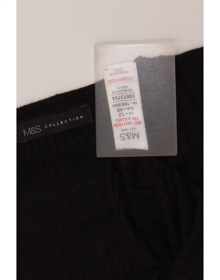 Pulover pentru femei Marks & Spencer cu decolteu triplu UK 12 Medium Negru