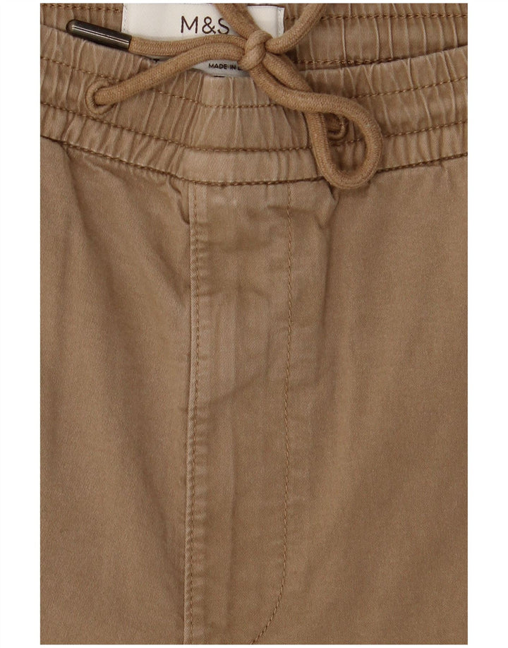 Marks & Spencer Pantaloni chino drepți pentru bărbați, bumbac mic, maro