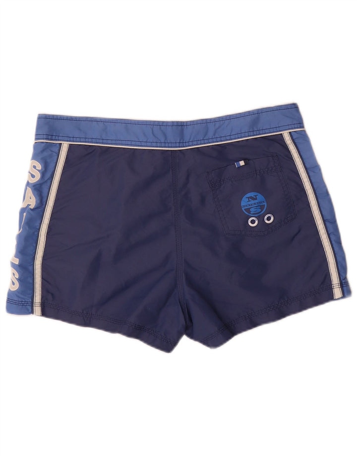 Pantaloni scurți de înot cu grafică North Sails pentru bărbați, nailon cu blocuri de culoare, albastru marin mediu