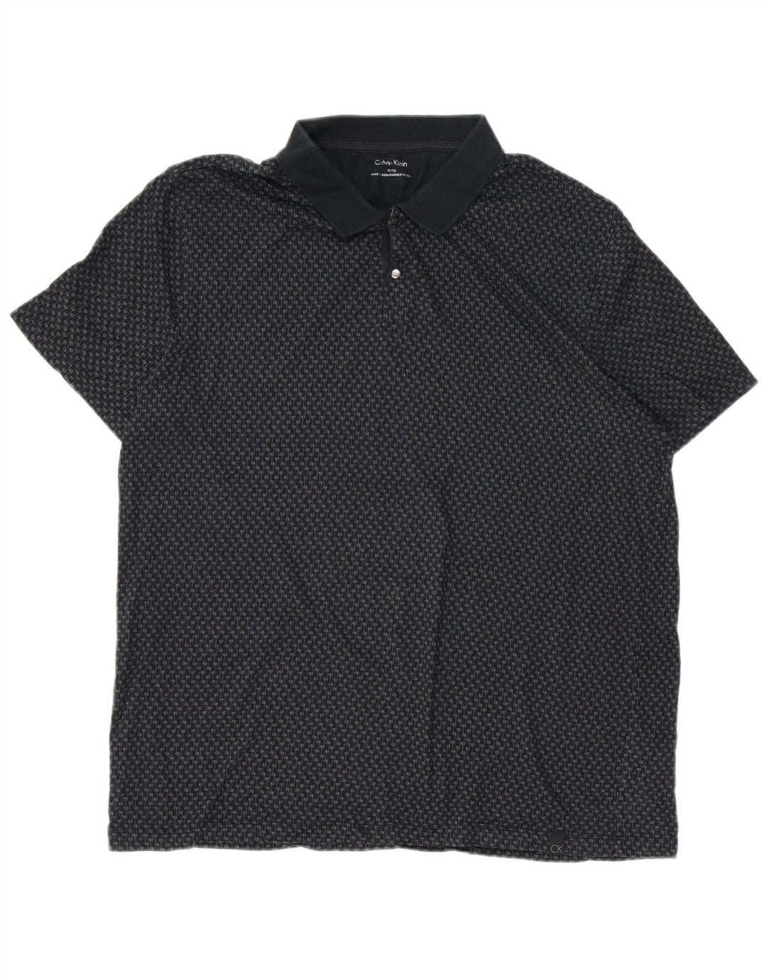CALVIN KLEIN Tricou Polo Grafic XL Bumbac Negru