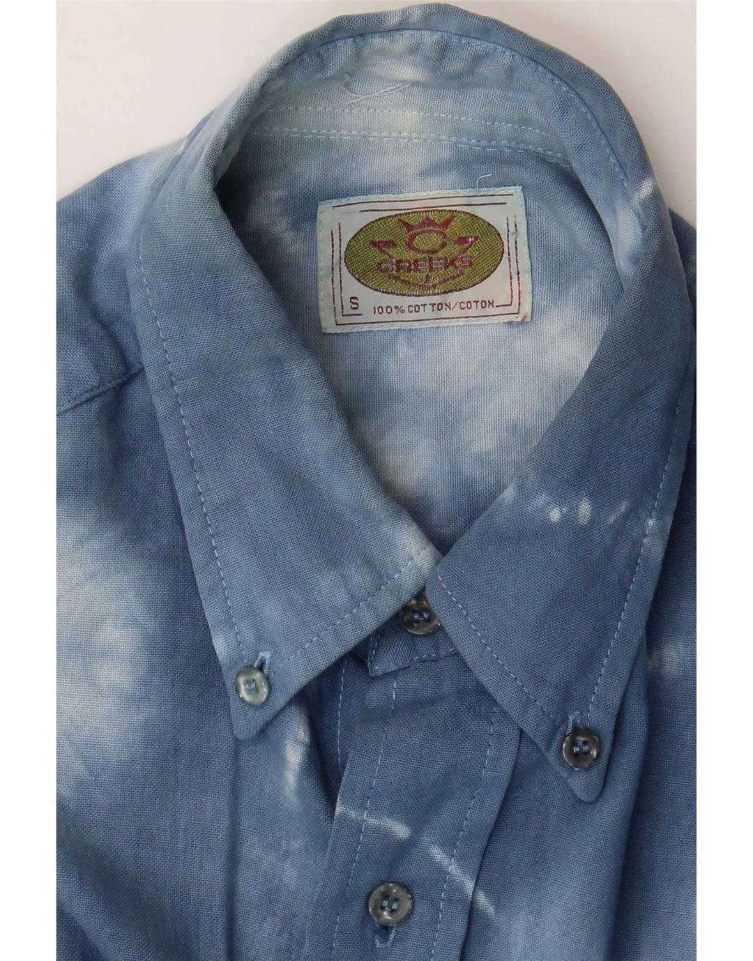 Cămașă Vintage pentru bărbați, mică, albastră, din bumbac