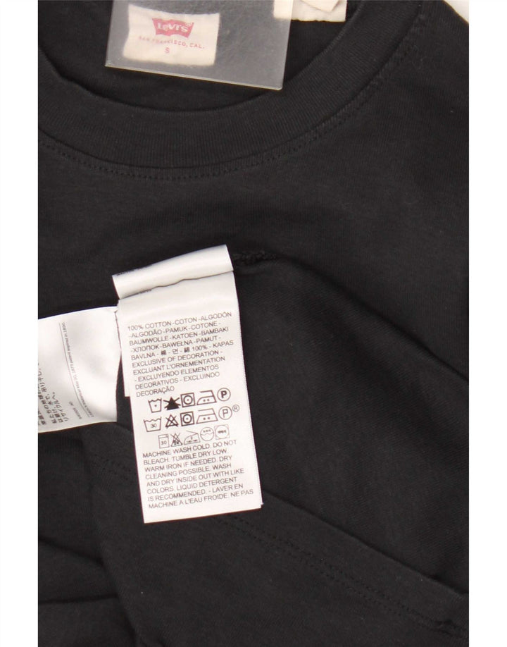 Top pentru femei Levi's cu mânecă lungă UK 10 mic, negru, bumbac