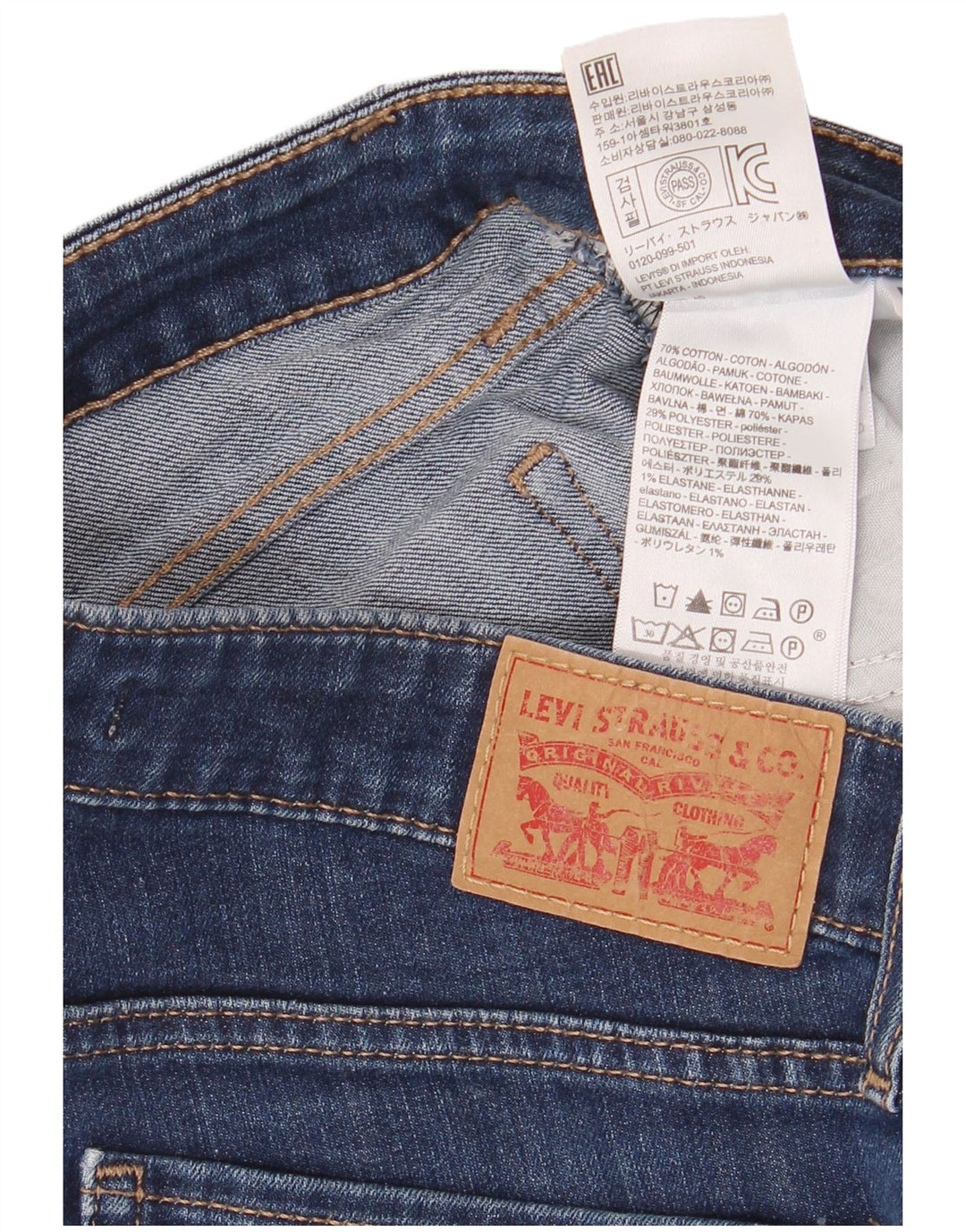 Blugi skinny 711 pentru femei LEVI'S W26 L30 bumbac albastru