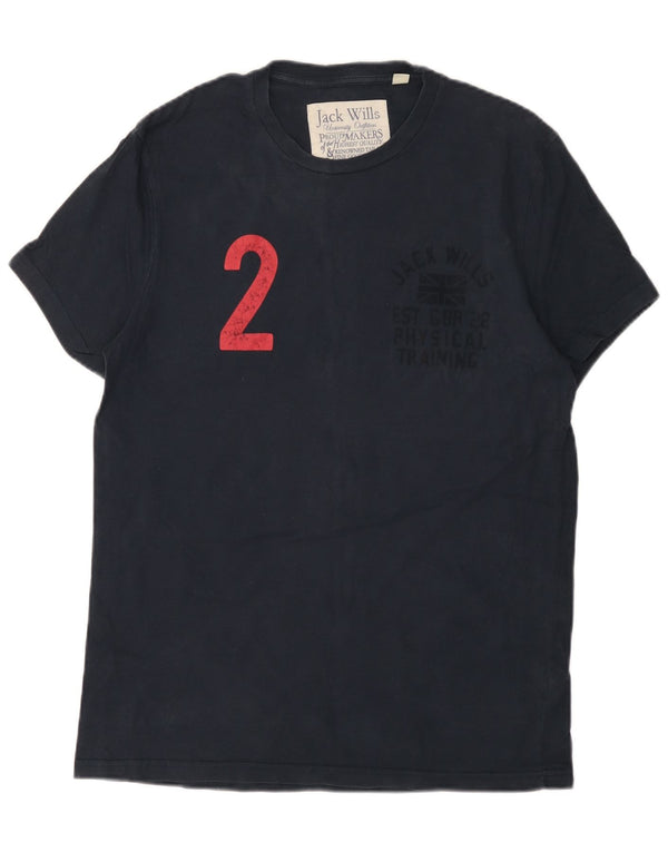 Tricou grafic Jack Wills pentru bărbați Top XS Bumbac bleumarin