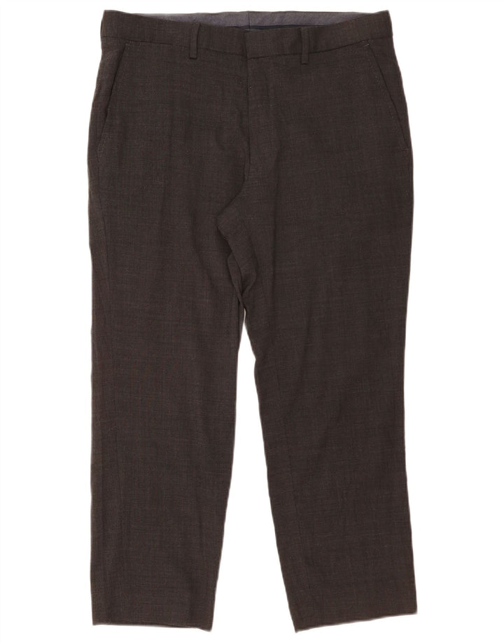 Marks & Spencer Pantaloni de costum crop pentru bărbați L34 L25 Lână gri
