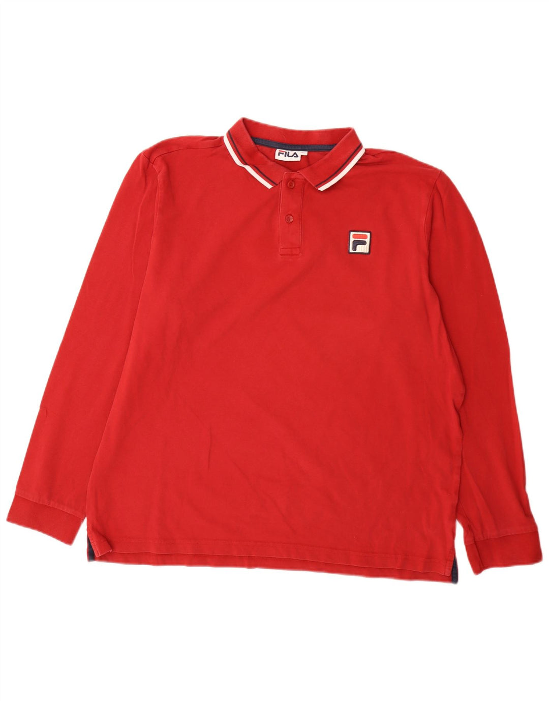 Tricou polo cu mânecă lungă pentru bărbați Fila 2XL cu dungi roșii