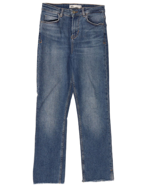 Blugi drepti pentru femei Zara EU 36 XS W26 L26 Albastru