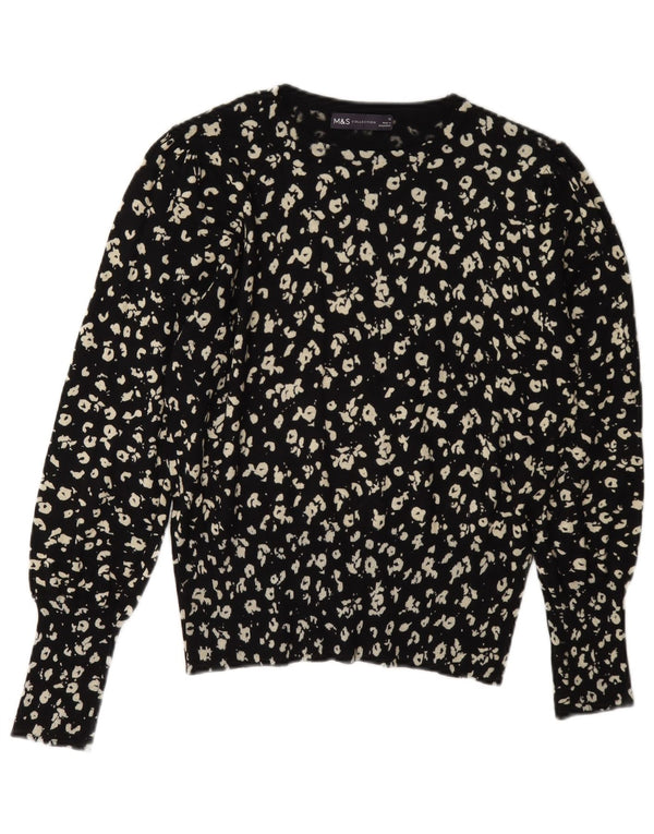 Marks & Spencer Womens Crew Neck Jumper Sweater UK 12 Medium Black