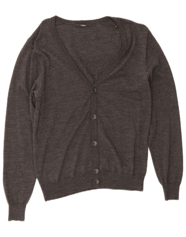 Z ZEGNA Pulover cardigan pentru femei US 6 Medium Gri Lână