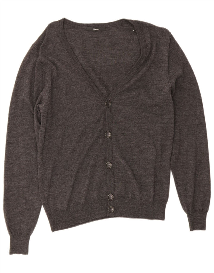 Z ZEGNA Pulover cardigan pentru femei US 6 Medium Gri Lână