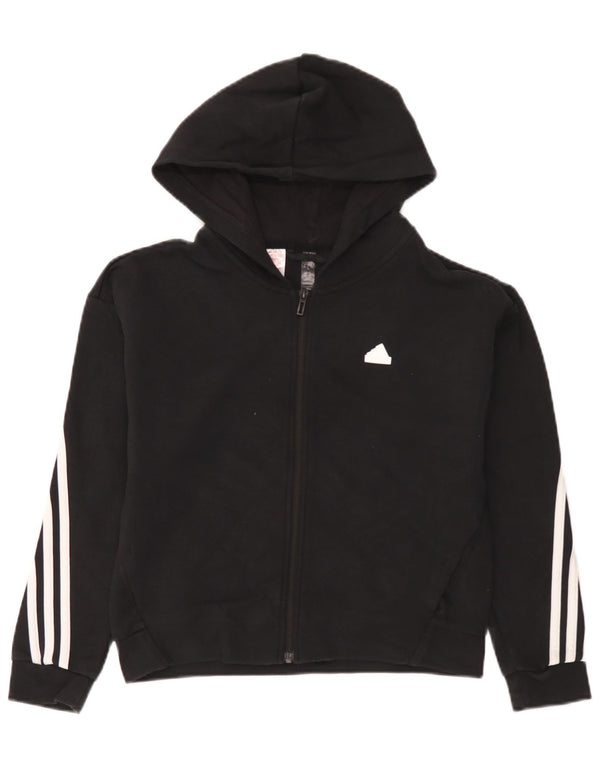 Pulover Adidas pentru băieți, cu fermoar, 11-12 ani, bumbac negru