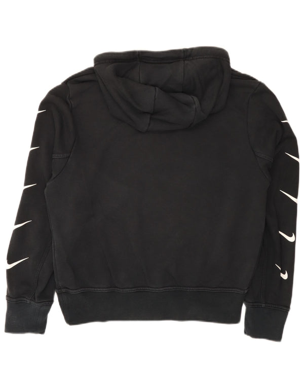 Pulover Nike cu capota cu grafic pentru femei UK 14, bumbac mediu negru