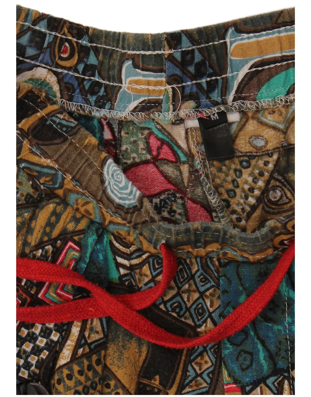 Pantaloni de damă vintage cu model abstract, mediu L30 L25 multicolori