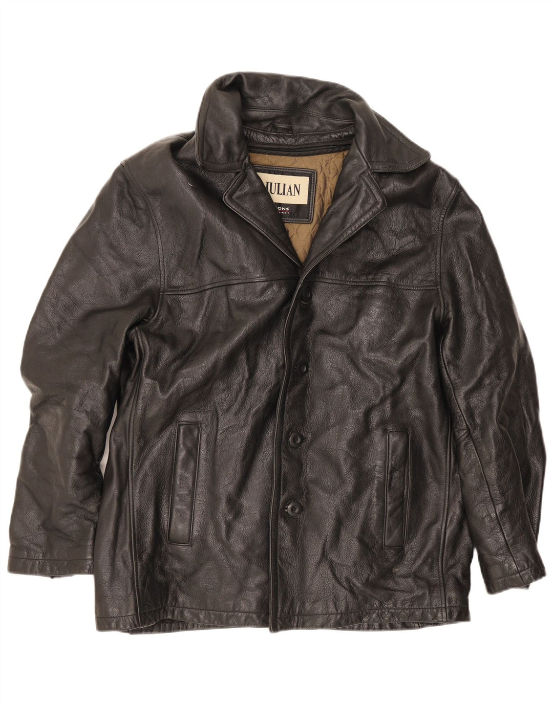 Jachetă Windbreaker din piele pentru bărbați Wilsons M. Julian UK 40 Large Black