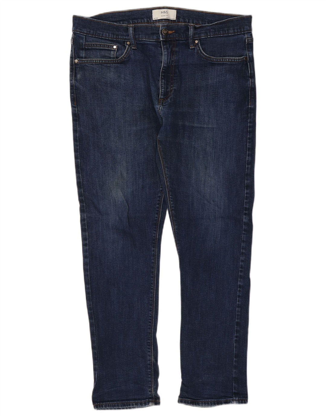 Blugi slim pentru bărbați Marks & Spencer W34 L29 Bumbac albastru