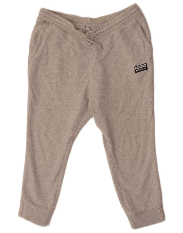 Pantaloni de trening Capri Adidas pentru femei Pantaloni de jogging UK 14 Mare bumbac gri