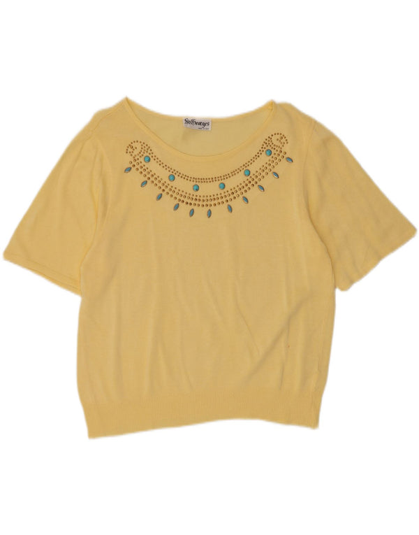 St. Georges Pulover pentru femei cu gâtul cu barca UK 12 Medium Yellow
