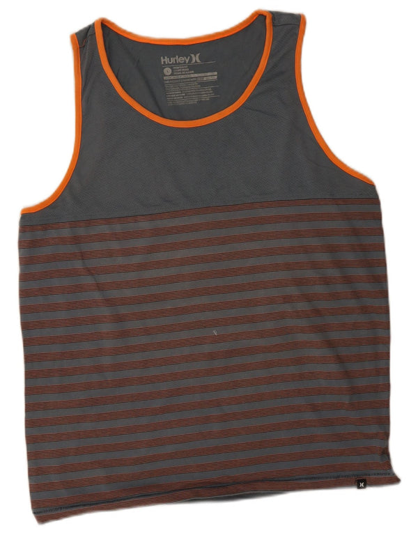 Bluză pentru vestă Hurley Premium Fit pentru bărbați, mare, gri, cu dungi