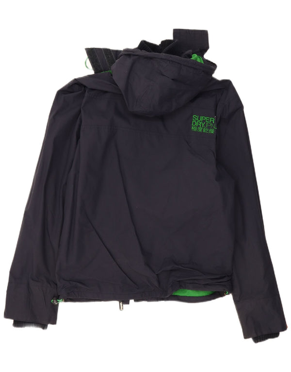 SUPERDRY jachetă de vânt cu glugă pentru femei UK 16 mare, albastru bleumarin, poliester