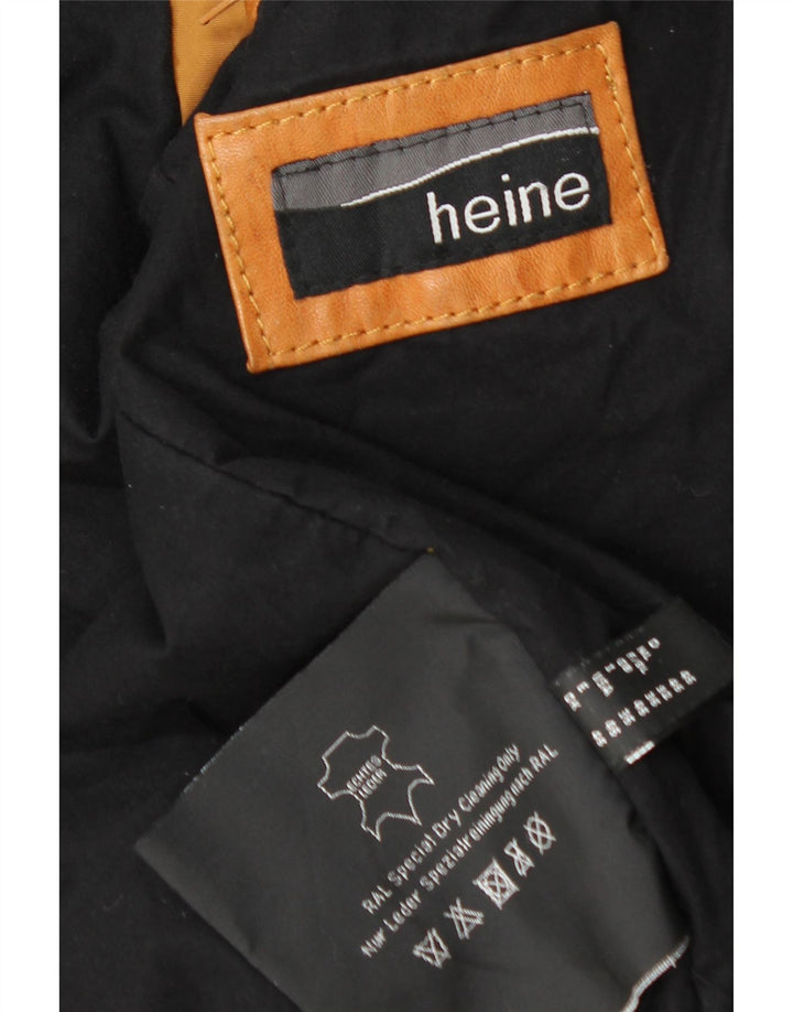 HEINE Mens Leather Jacket UK 36 Small Beige Leather