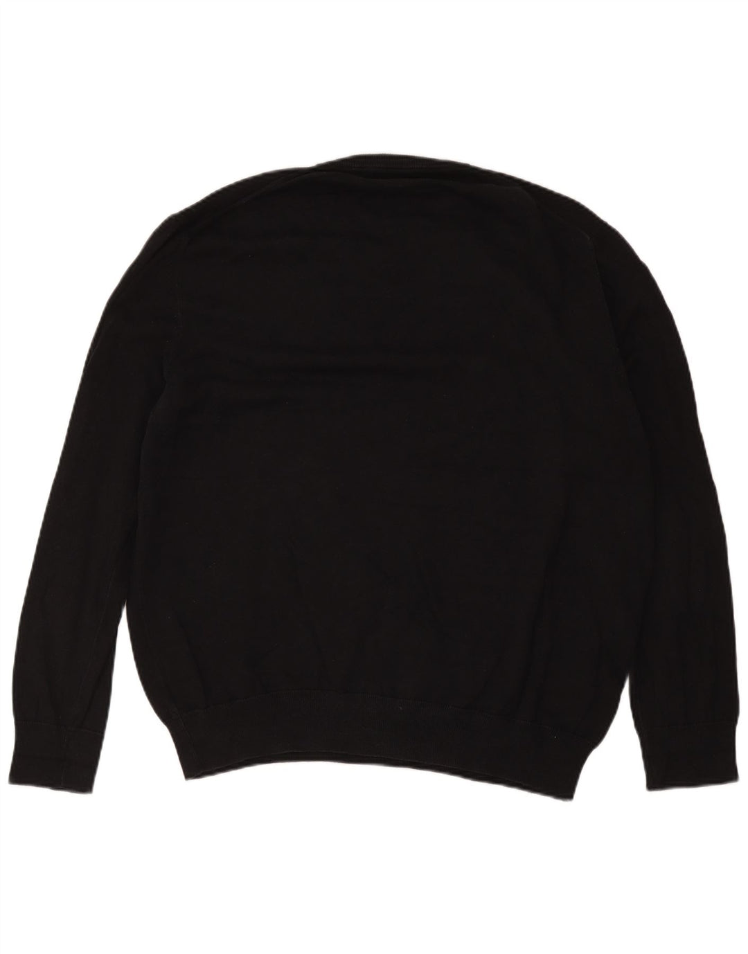 Pulover cu decolteu în V pentru bărbați Marks & Spencer, bumbac negru 2XL