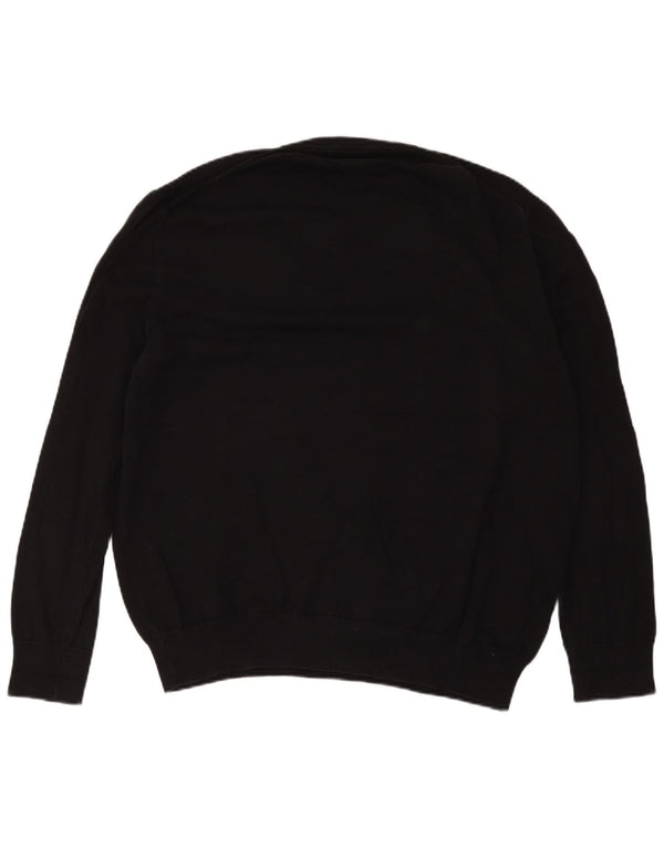 Pulover cu decolteu în V pentru bărbați Marks & Spencer, bumbac negru 2XL
