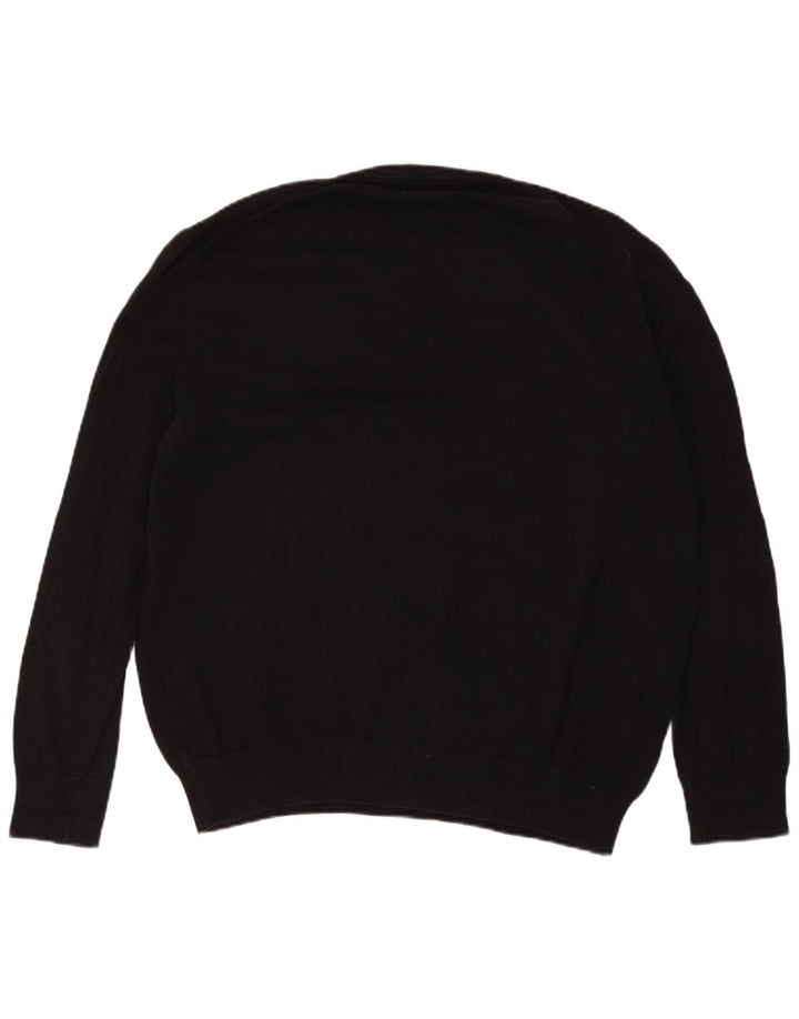 Pulover cu decolteu în V pentru bărbați Marks & Spencer, bumbac negru 2XL