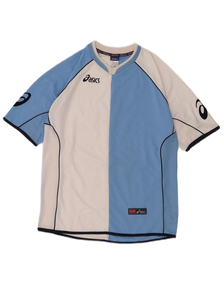 Tricou grafic Asics pentru bărbați Top Mediu Albastru Poliester Bloc de culoare