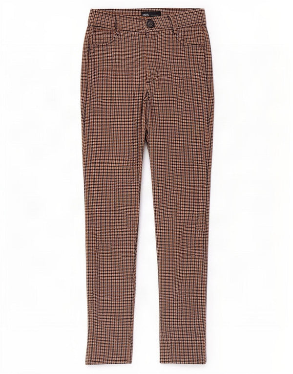 Pantaloni casual slim pentru femei Zara XS W24 L26 Brown Houndstooth