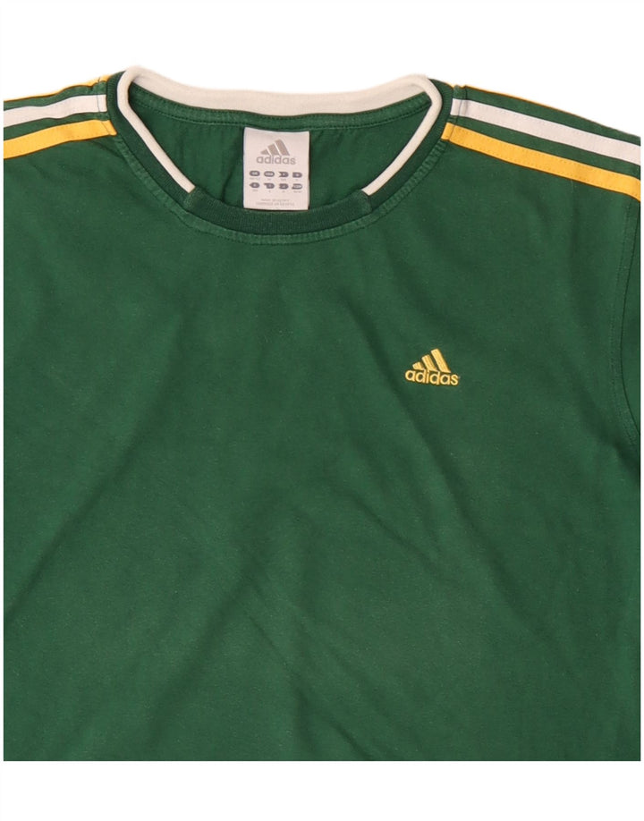 Top pentru bărbați ADIDAS cu mânecă lungă UK 40/42, bumbac verde mediu