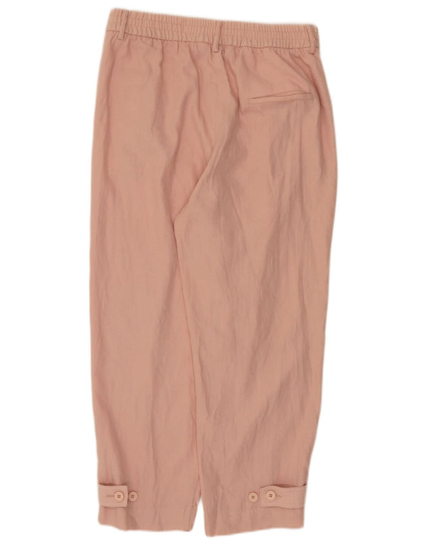 Pantaloni tăiați conici pentru femei cu talie înaltă Zara Mediu L28 L25 Roz