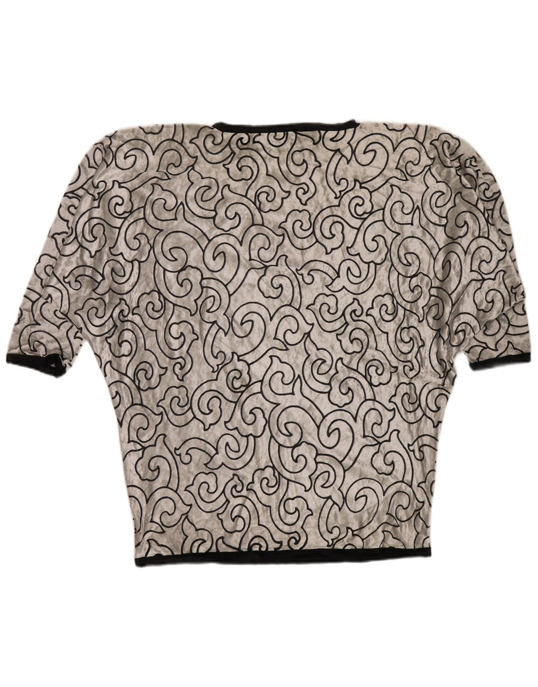 VINTAGE Top cu tunică din catifea liliac pentru femei UK 22 3XL Argintiu, viscoză geometrică