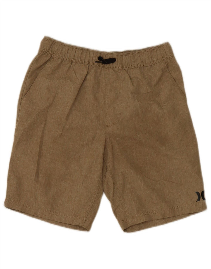 Pantaloni scurți sport Hurley pentru băieți 8-9 ani, maro, poliester