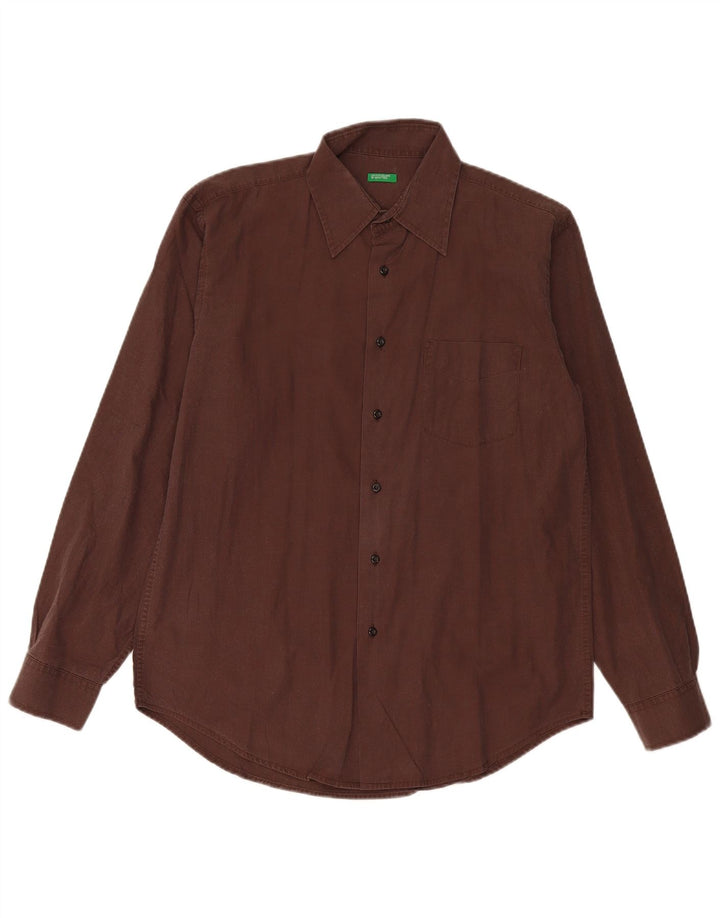 Cămașă pentru bărbați Benetton Bumbac Burgundy Mediu