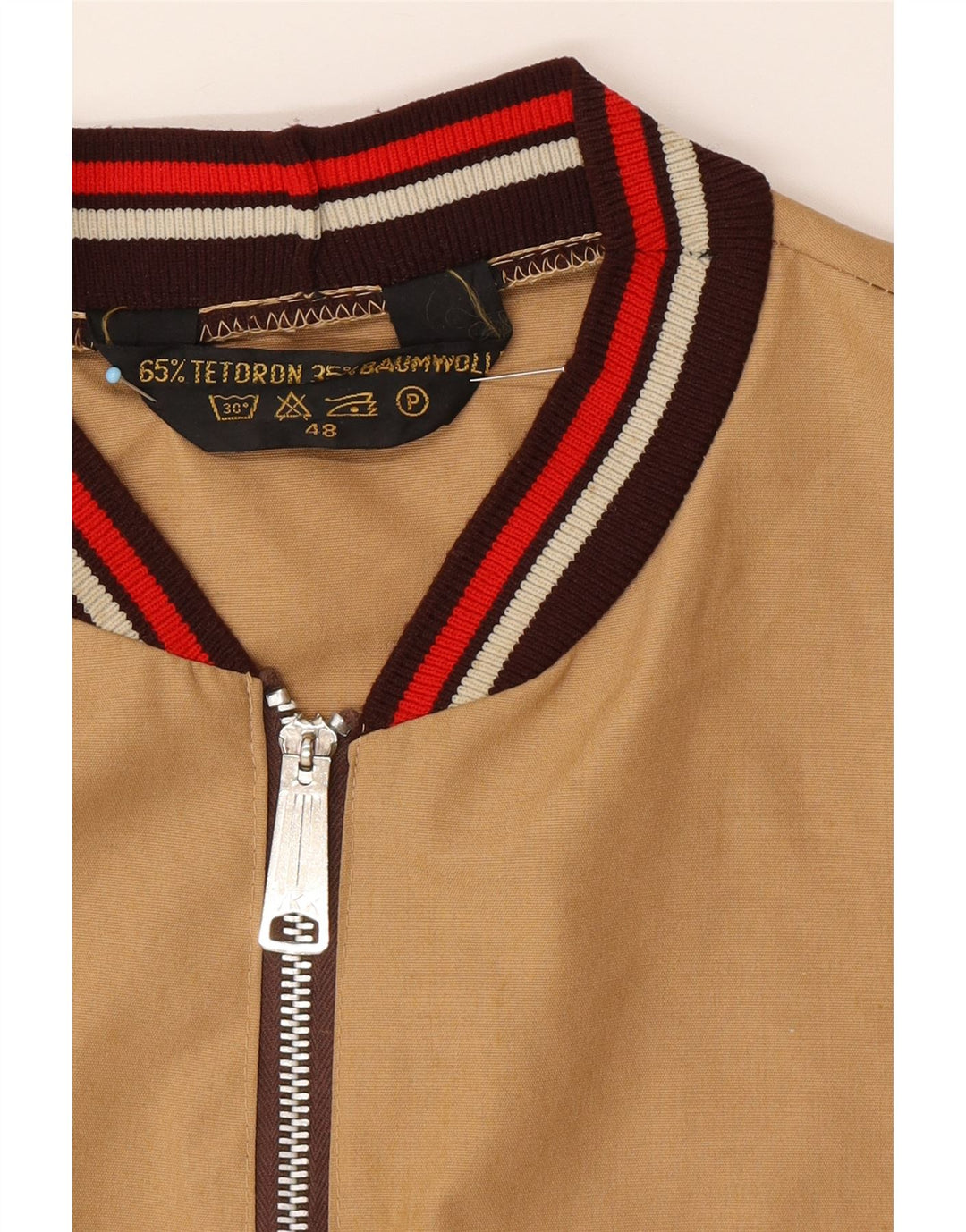 Jachetă Bomber Bărbați VINTAGE IT 48 Medium Bej Bumbac