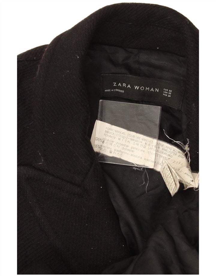 Palton dublu pentru femei Zara UK 6 XS poliester negru