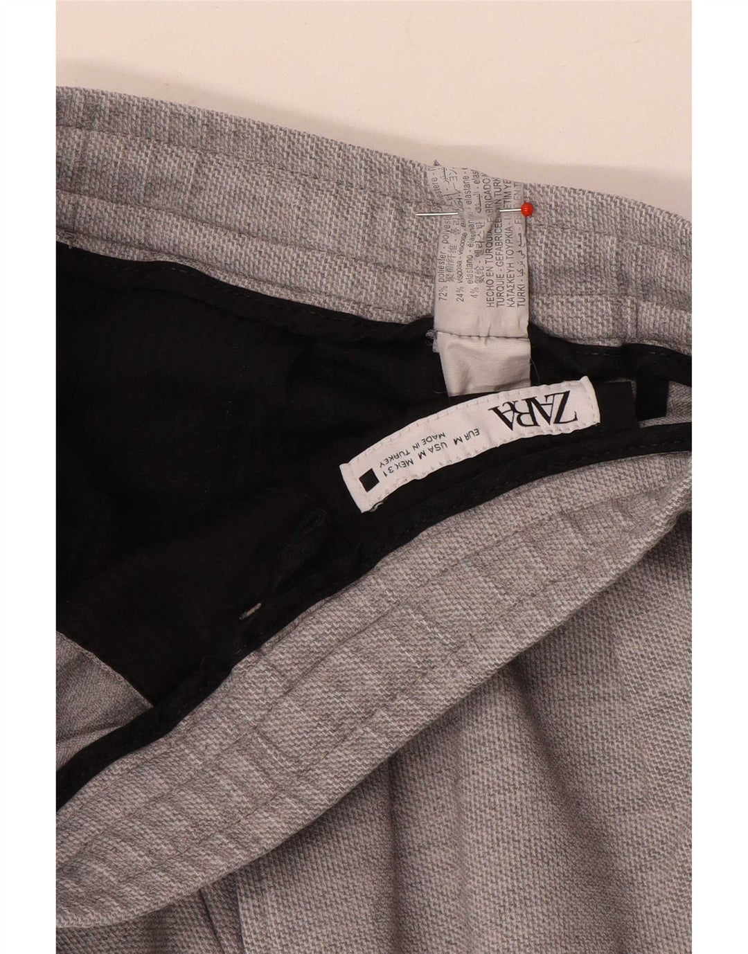 Pantaloni scurți chino pentru bărbați Zara Medium W31 Gri Poliester