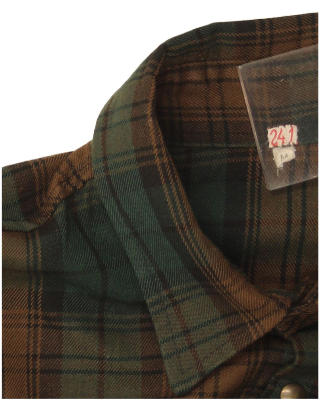 Cămașă Vintage pentru bărbați din flanel, verde mediu, carouri