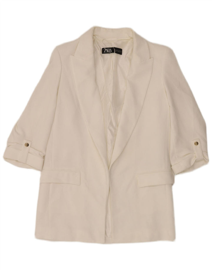 Jachetă blazer supradimensionată pentru femei Zara UK 6 XS Poliester alb