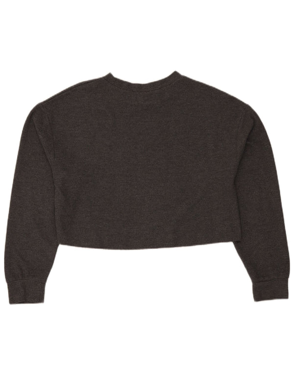 Top Crop Top Trafaluc pentru femei Zara cu mânecă lungă UK 14 Medium Gri Poliester