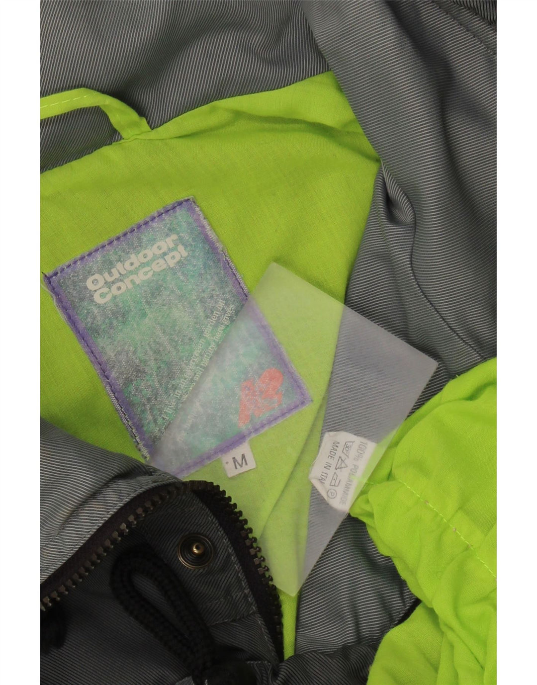 Jachetă vintage pentru bărbați, cu ajustare largă, poliamidă, UK 38, gri mediu