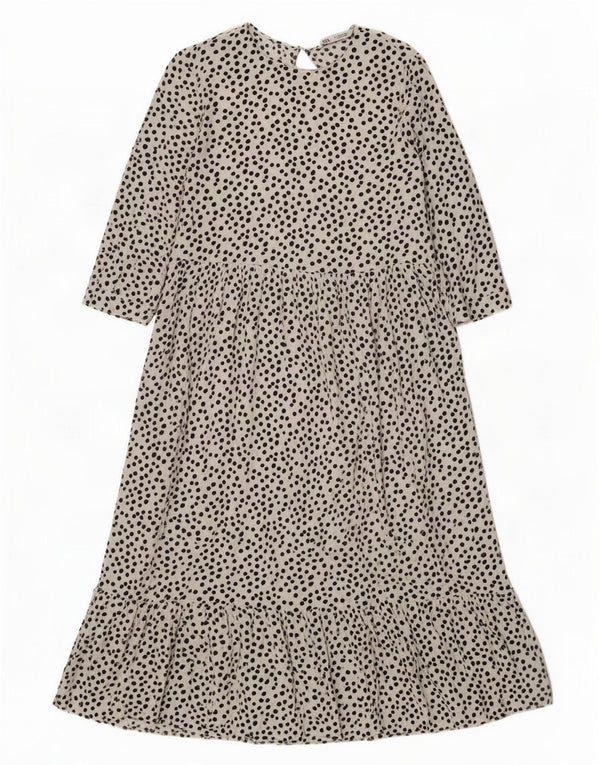 Rochie Maxi pentru Damă Zara cu mâneci 3/4 UK 12 Medium Alb cu pete