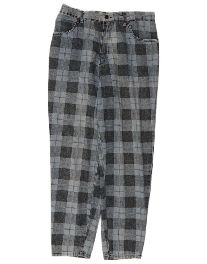 Blugi conici pentru femei SPITFIRE L34 L27 Bumbac cu check albastru