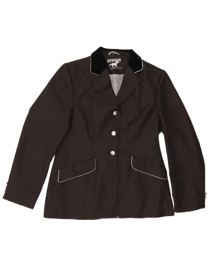 Blazer Vintage pentru femei cu 3 nasturi EU 38 Medium Black Colorblock