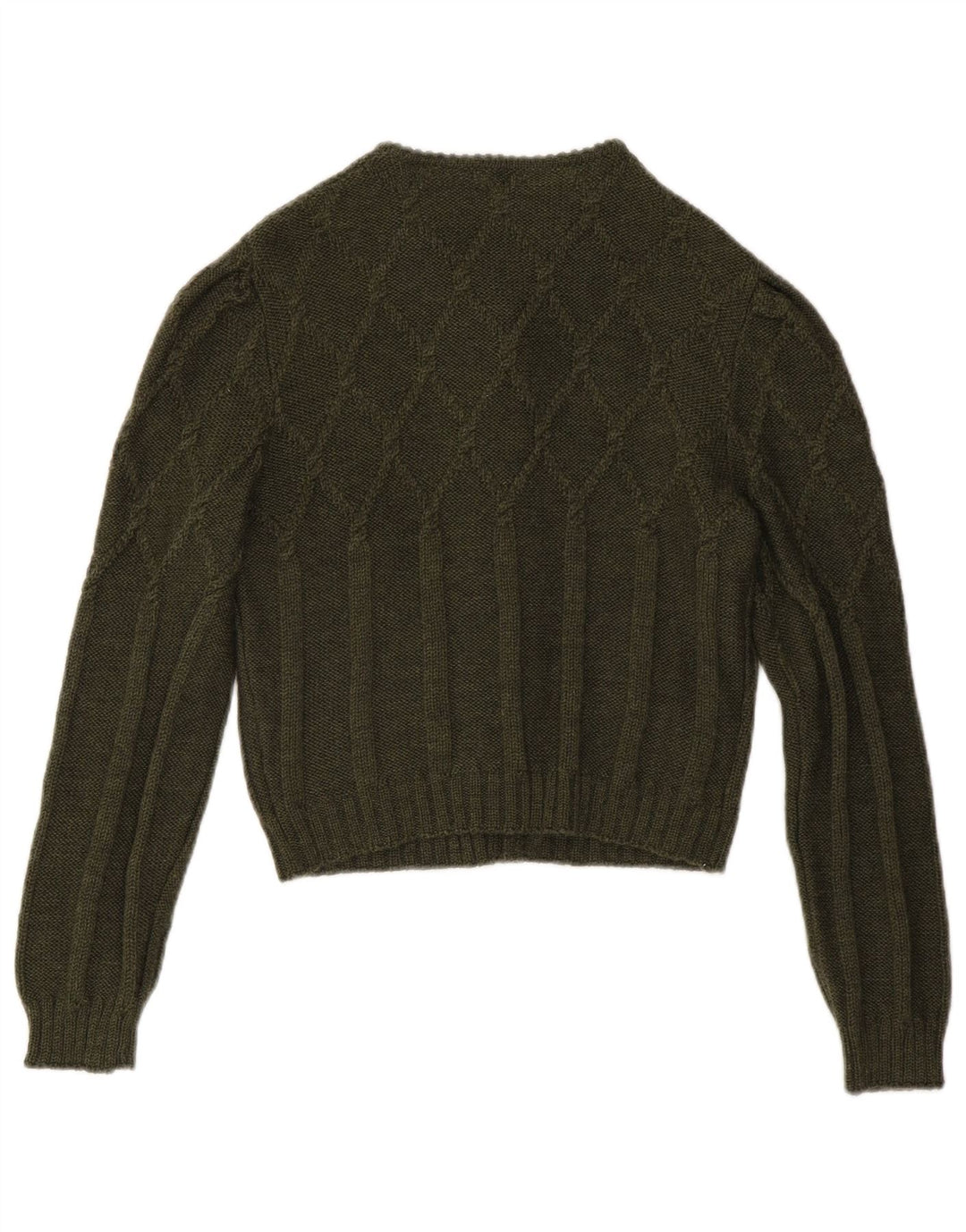 Pulover Vintage cardigan crop pentru femei IT 42 Medium Khaki Lână