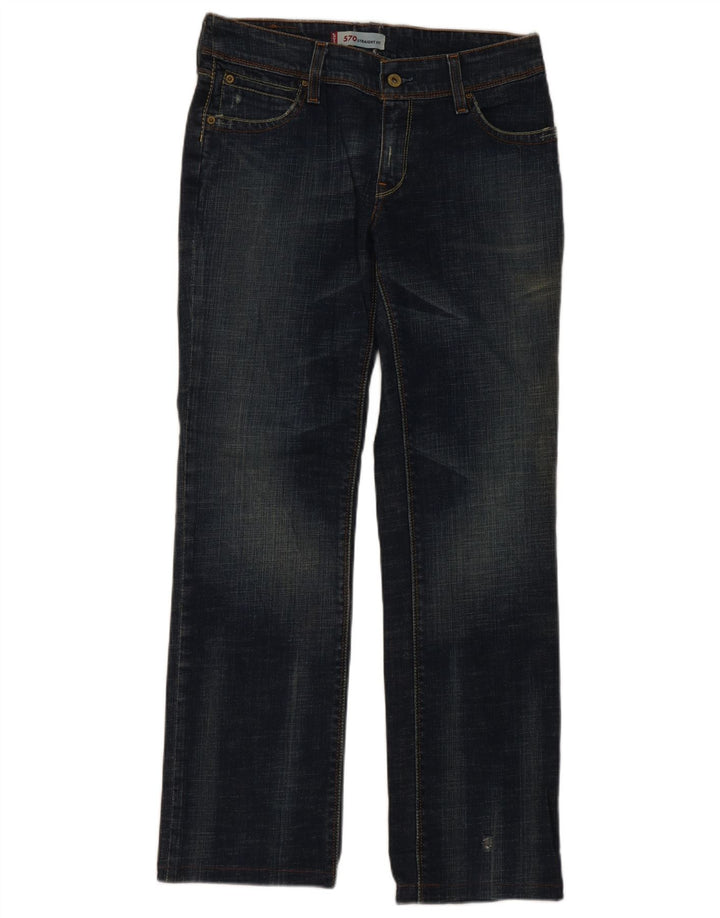 Blugi drepti 570 pentru femei Levi's W32 L29 bumbac bleumarin