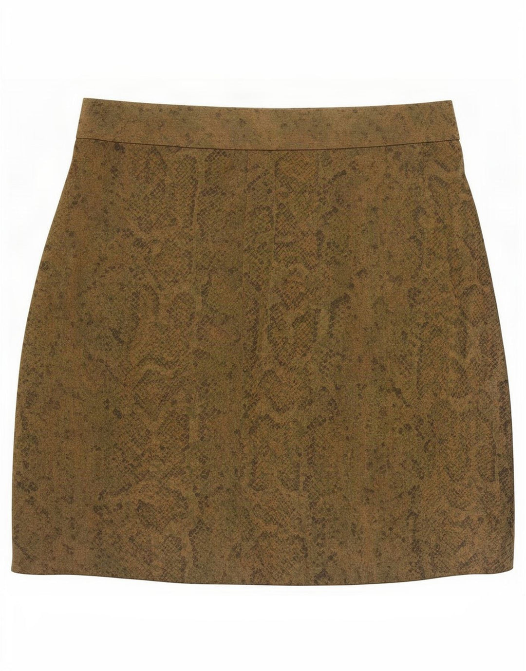 Fusta mini vintage pentru femei IT 44 Medium W27 Kaki Animal Print