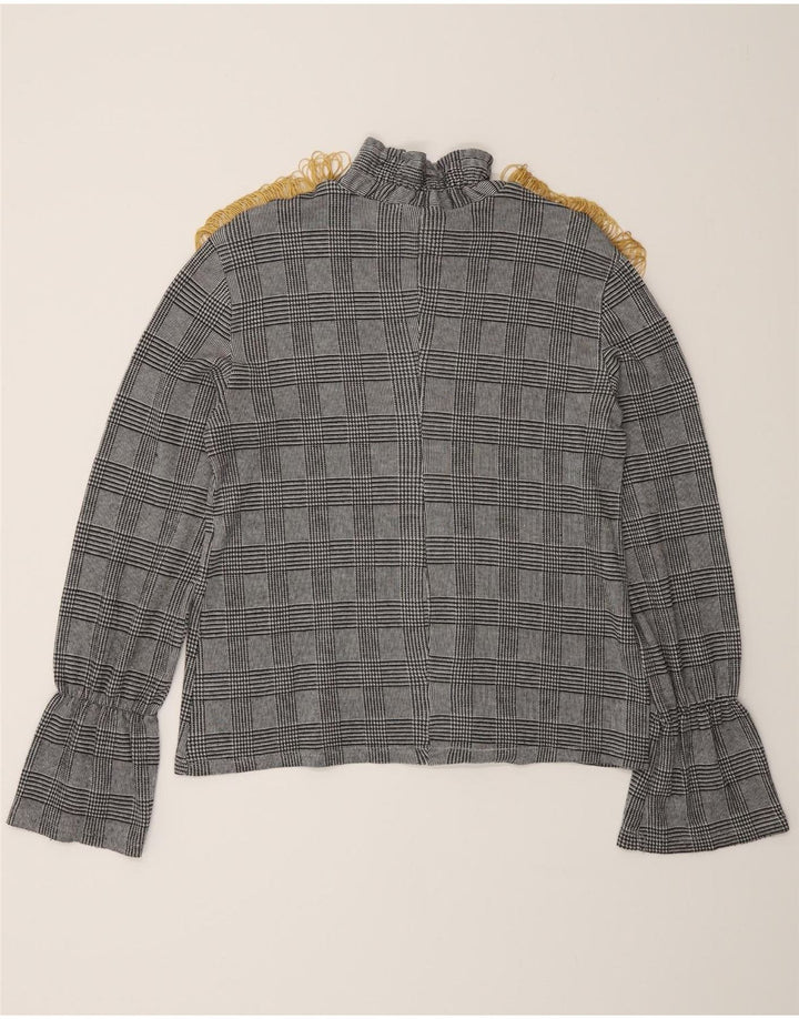 Bluză cu mânecă lungă pentru femei Zara UK 12 Medium Gri Classic Check