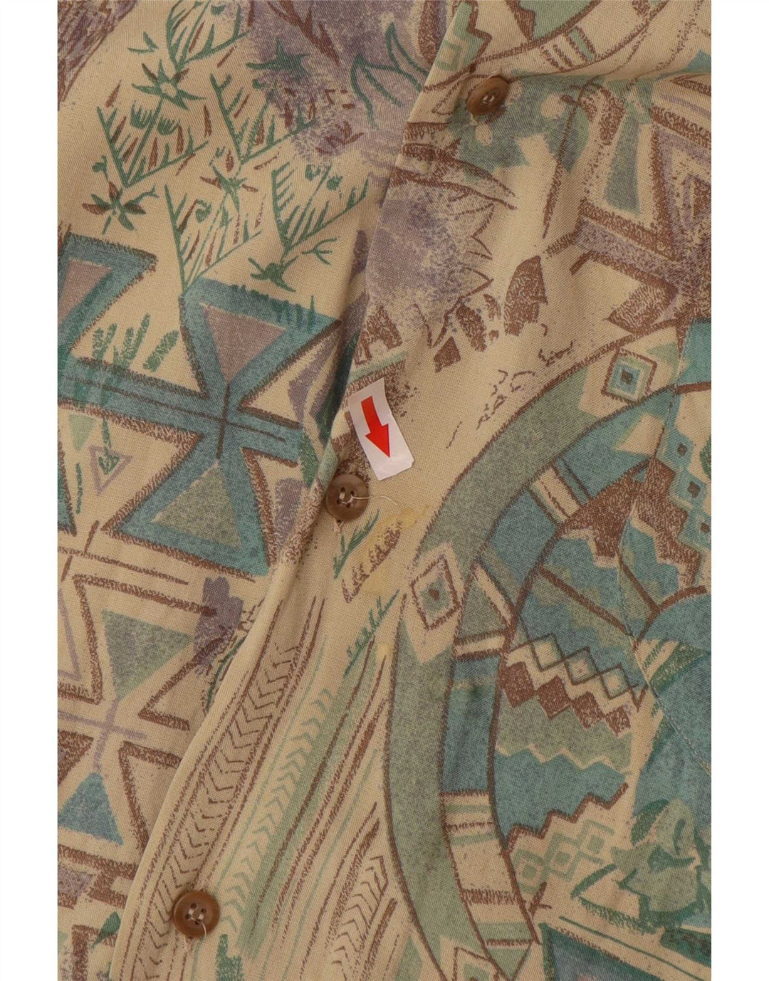 Cămașă Vintage pentru bărbați cu mânecă scurtă, mare, multicoloră, geometrică