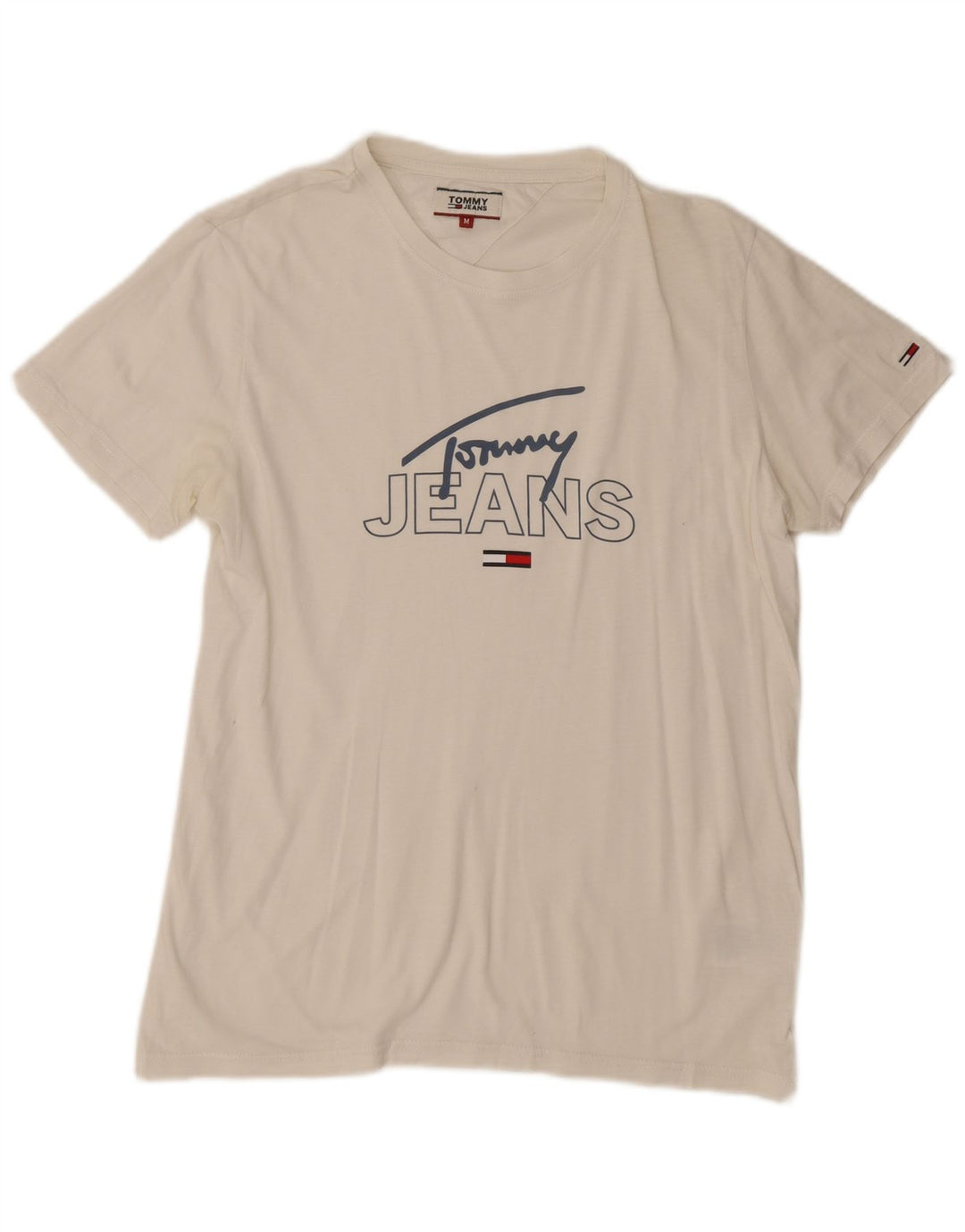 Tricou grafic Tommy Hilfiger pentru bărbați Top mediu din bumbac alb